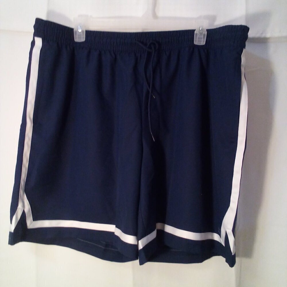 Xersion Shorts Men 3XL Stretch Waist Above Knee Pockets Blue